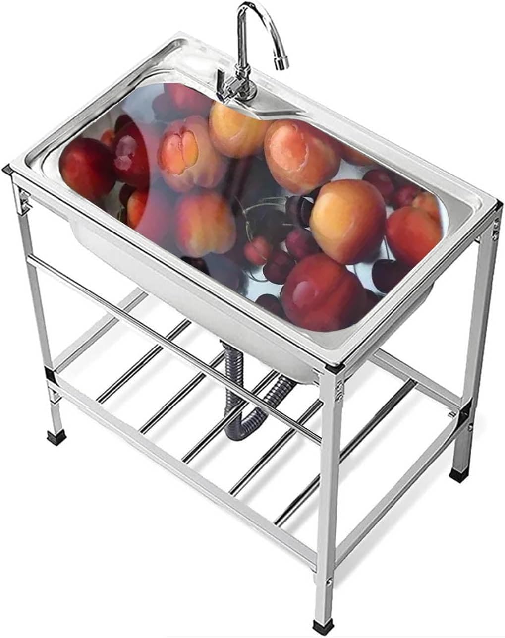 Fregadero comercial de acero inoxidable 70x46x75cm para hostelería