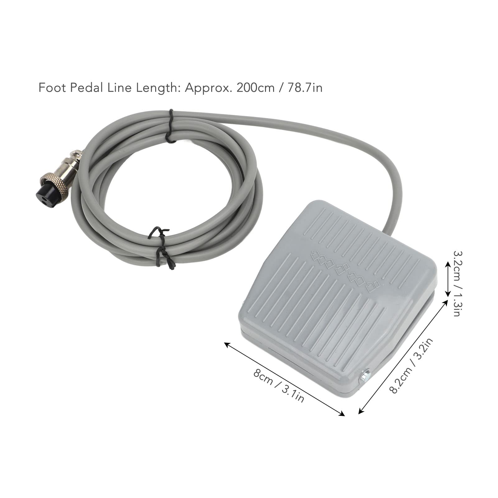 Pedal de Tatuaje, Interruptor de Pie de Tatuaje Láser de 2 Orificios, Cable de 78,7 Pulgadas, Interruptor de Pedal Antideslizante para Máquina de Depilación, Máquina de Depilación