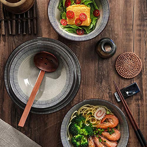 HEMOTON Tigela de macarrão japonesa autêntica para macarrão japonês, conjunto de tigelas de sopa, po