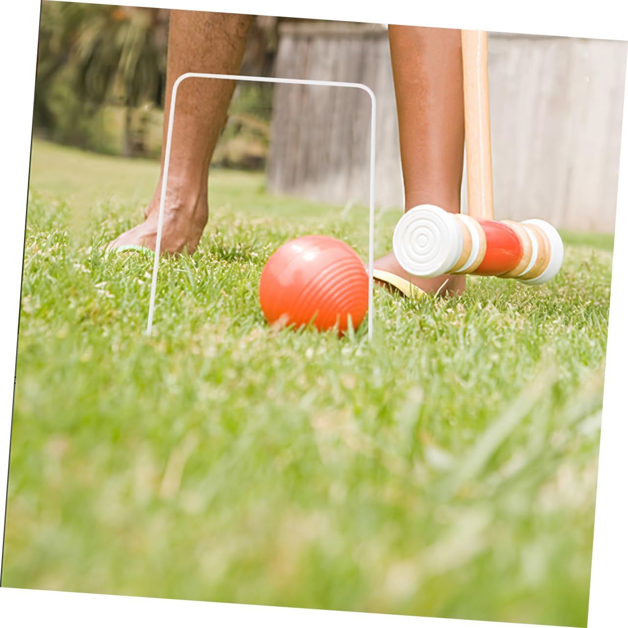 Standard Croquet Wickets Set Wire Football Goal Set Metal Hoops for Boys and Girls Adults