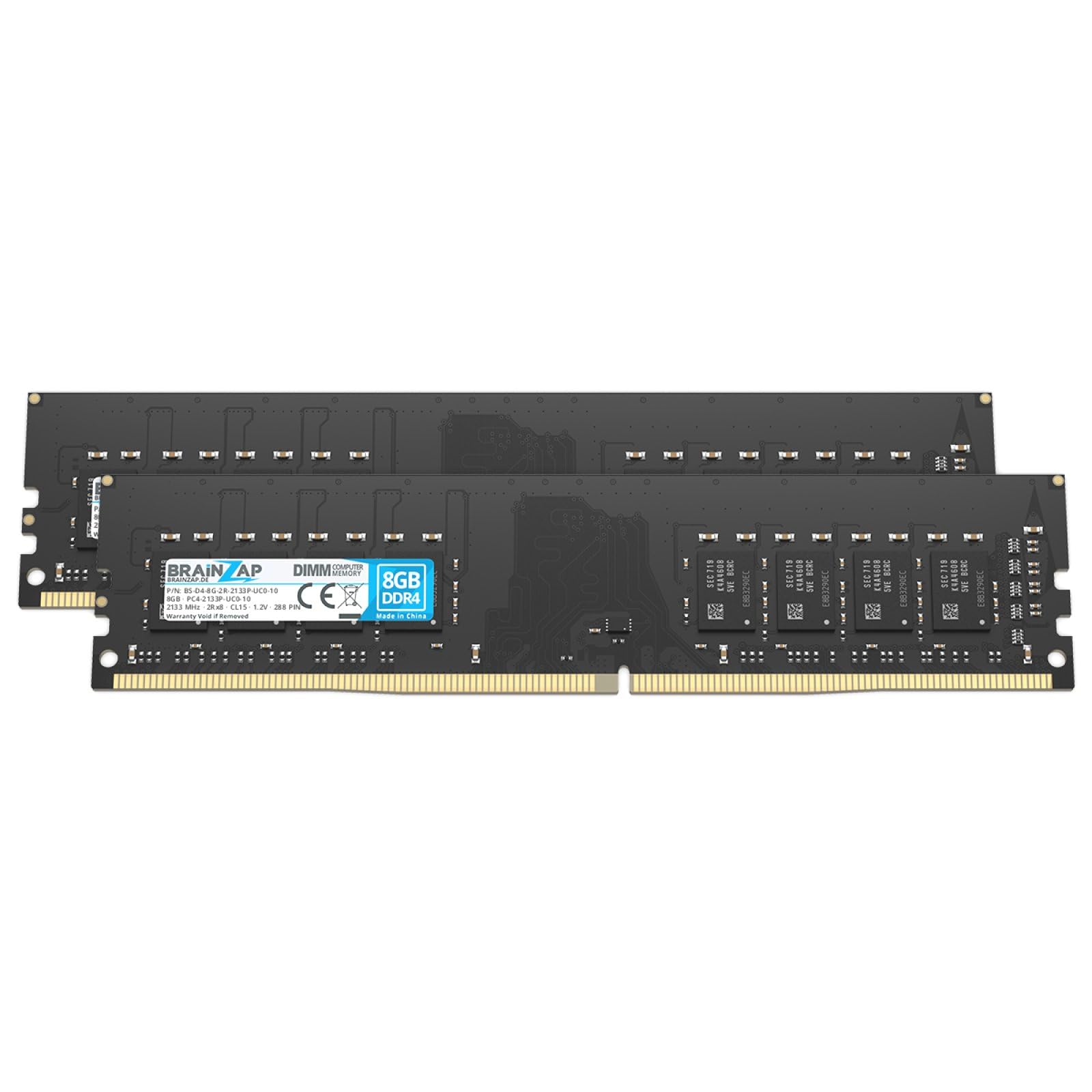 BRAINZAP 16 GB (2X 8 GB) DDR4 RAM DIMM PC4-2133P-UC0-10 2Rx8 2133 MHz 1.2V CL15 komputer stacjonarny pamięć bez buforowania ECC