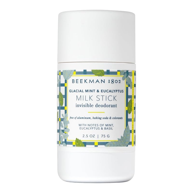 Desodorante corporal em bastão Beekman 1802 Milk Stick Glacial Mint, 71 g