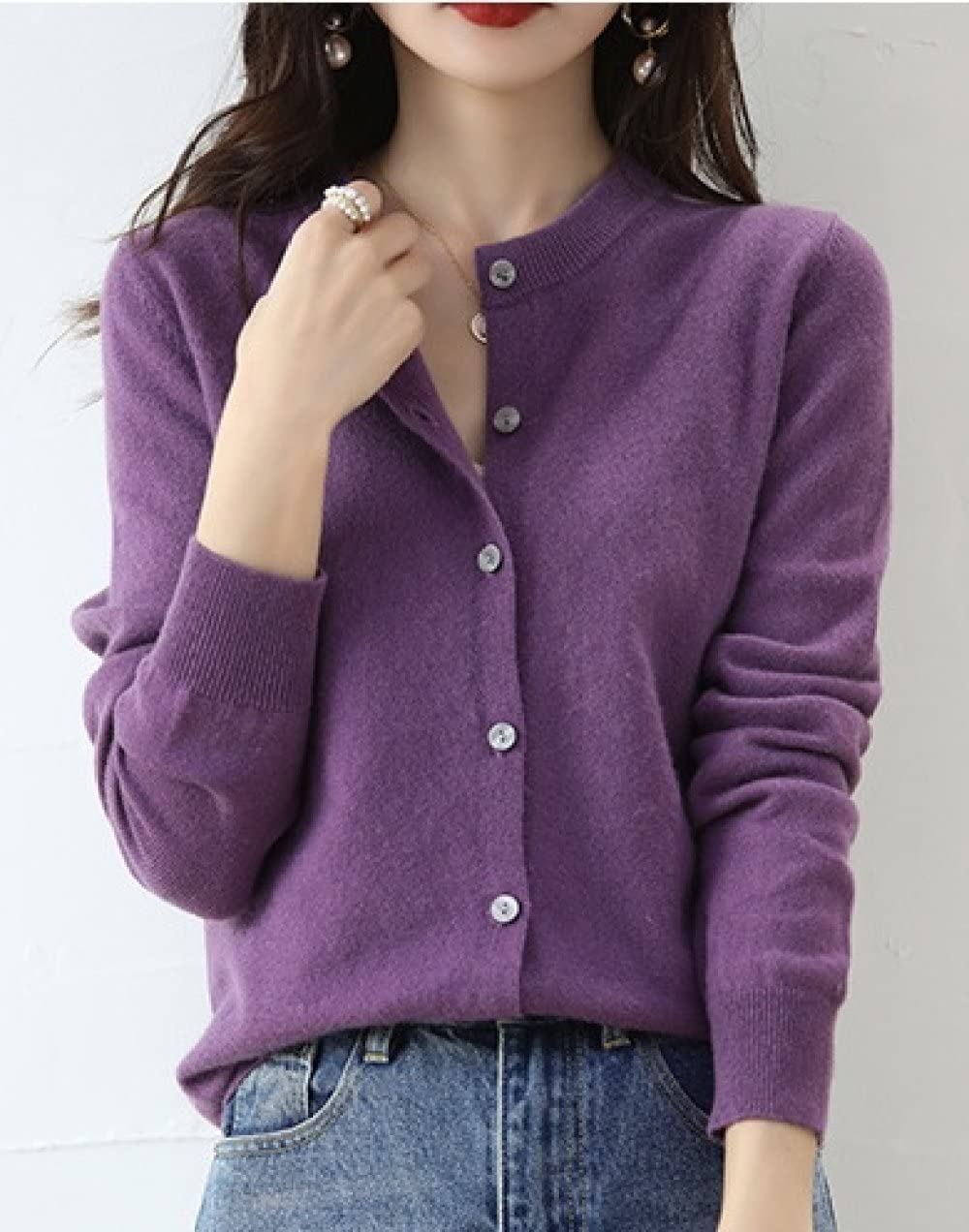 Cardigan Charter Club Violet Sans Manches Taille L Femme - Occasion Très Bon état