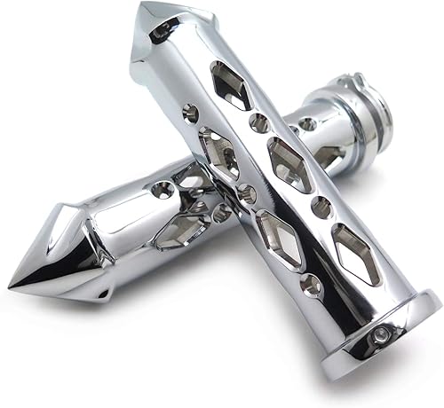 HTTMT - TRHB121-22- Barras cromadas ahuecadas de 1" con agarre de espiga CNC compatibles con manillares Kawasak Sport Bikes