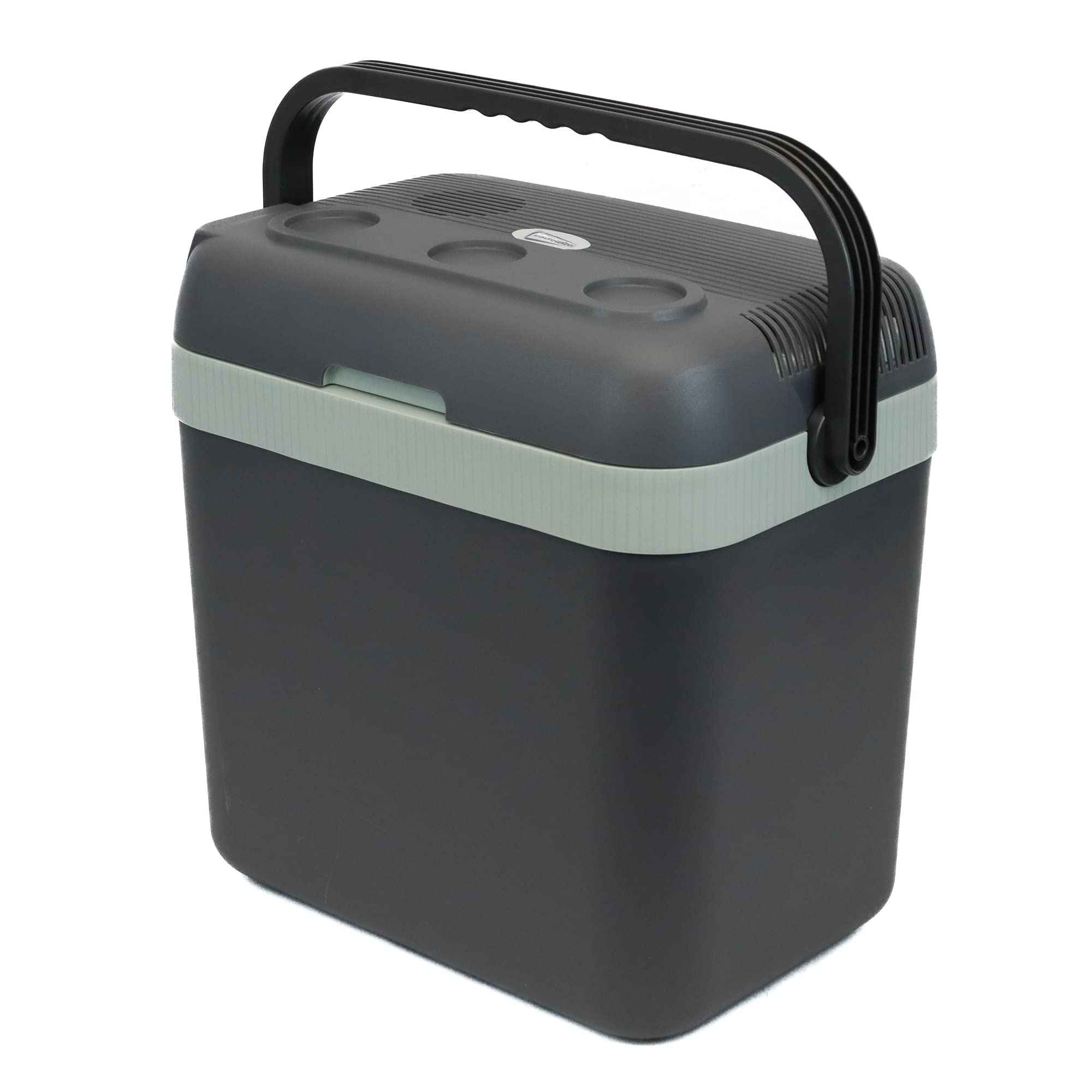 Leisurewize โ 30 Litre Portable Electric Cool/Warm Box For Drinks and Food 12V DC / 240V AC Adapter Festival Camping Beach Travel Picnic BBQ Cooler (Grey/Green)