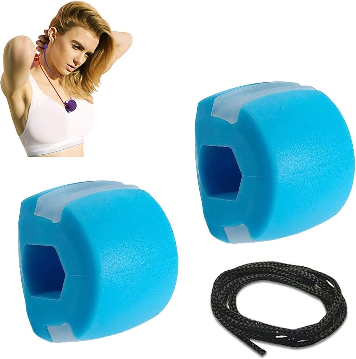 Premium Facial Exerciser - Jawline Exerciser for Men and Women – Tighten, Tone & Strengthen, Target Your Jawline, Chin, Lips, and Cheekbones - Food-Grade Silicone (Sky Blue)