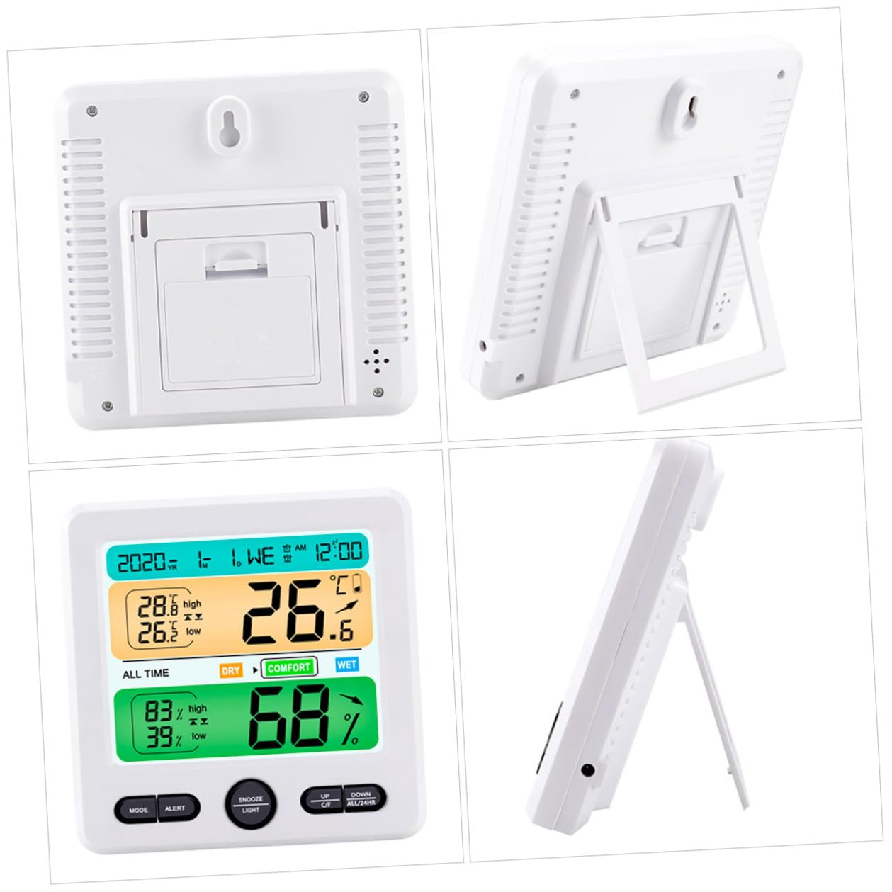 Termometro Digitale da Parete con Igrometro Ampio Display Leggibile Monitor Temperatura e Umidità per Interni per Casa Ufficio e Ambienti Pubblici