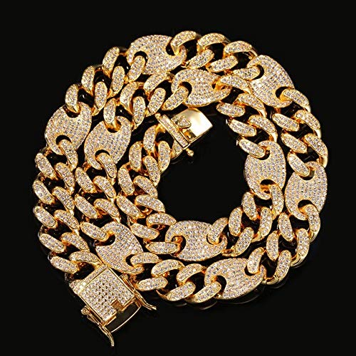 Bordstein Armband mit Mix Farbe Top Qualität Hip Hop Kette Luxus Full Iced Out Schmuck für Männer Frauen 16 Zoll Gold