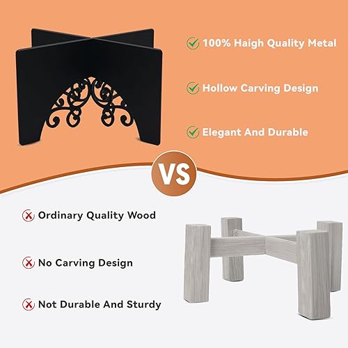 Miniatura 5 de DAYSUP Soporte de metal para plantas de interior, soporte de taburete para plantas grandes, soporte corto para macetas, soporte de mesa para