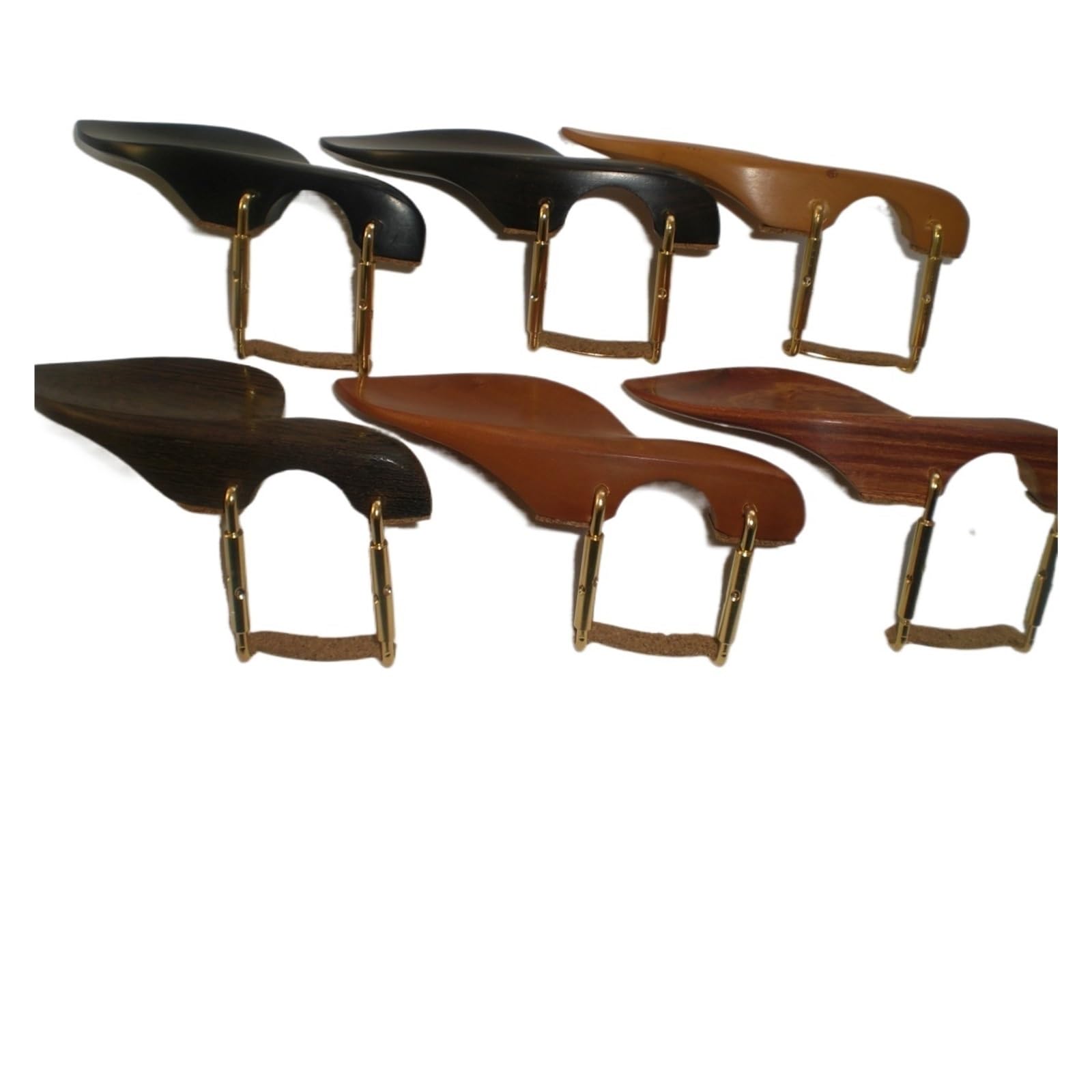 Mentonnière For Violon 4/4, Pince Dorée, Options Multi-bois