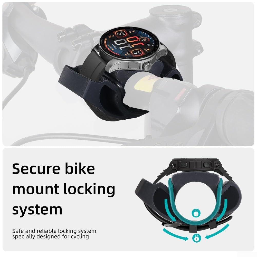 Soporte de reloj para manillar de bicicleta hecho de silicona adecuado para Garmin para Polar y otros relojes inteligentes con correas de menos de 35 mm para comodidad de ciclismo
