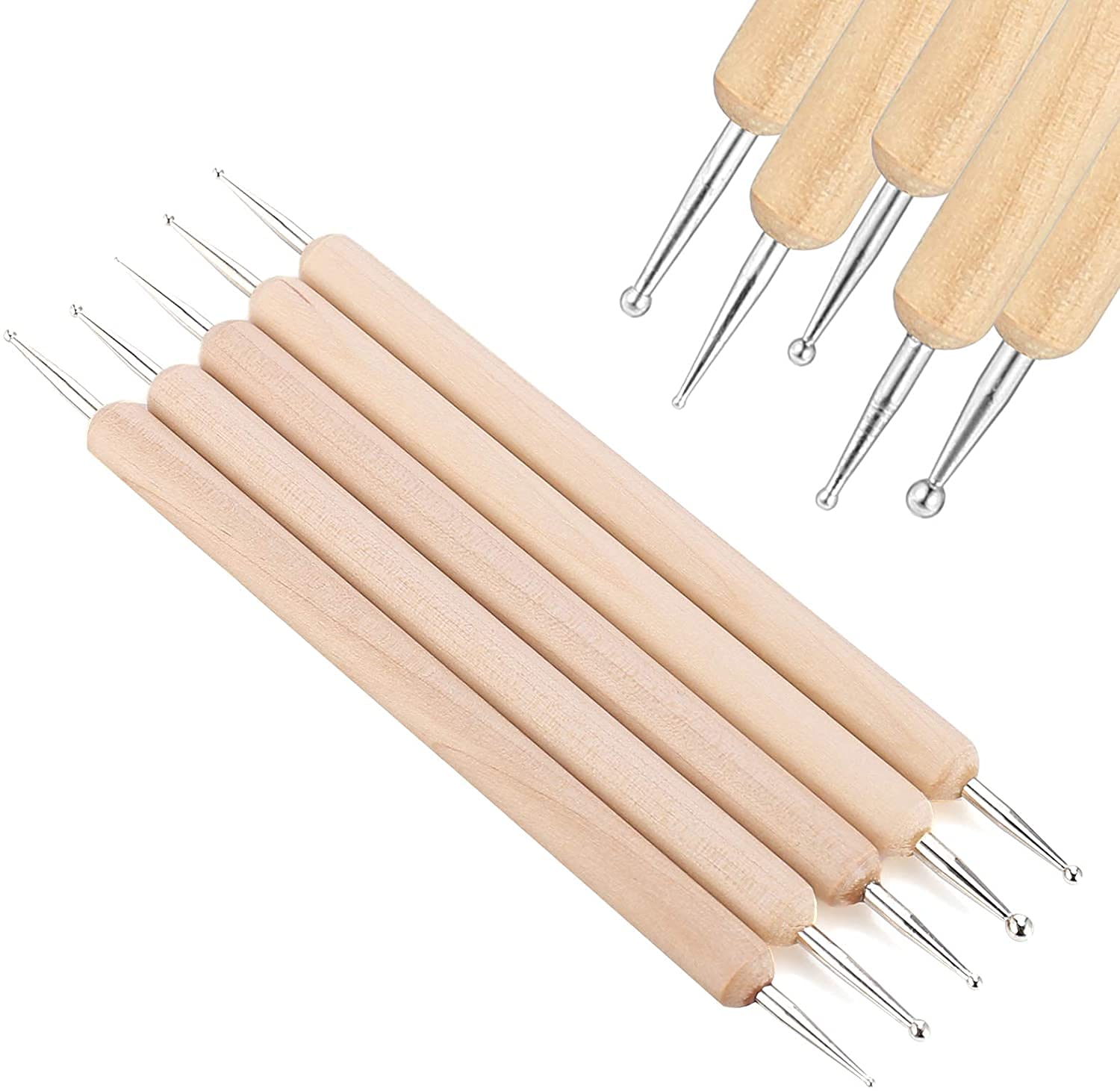ikis Dual-Ended Design Modeling Tools for Embossing Pattern Sculpting Clay Pottery Modeling Tools, 5 Sizes-image-21