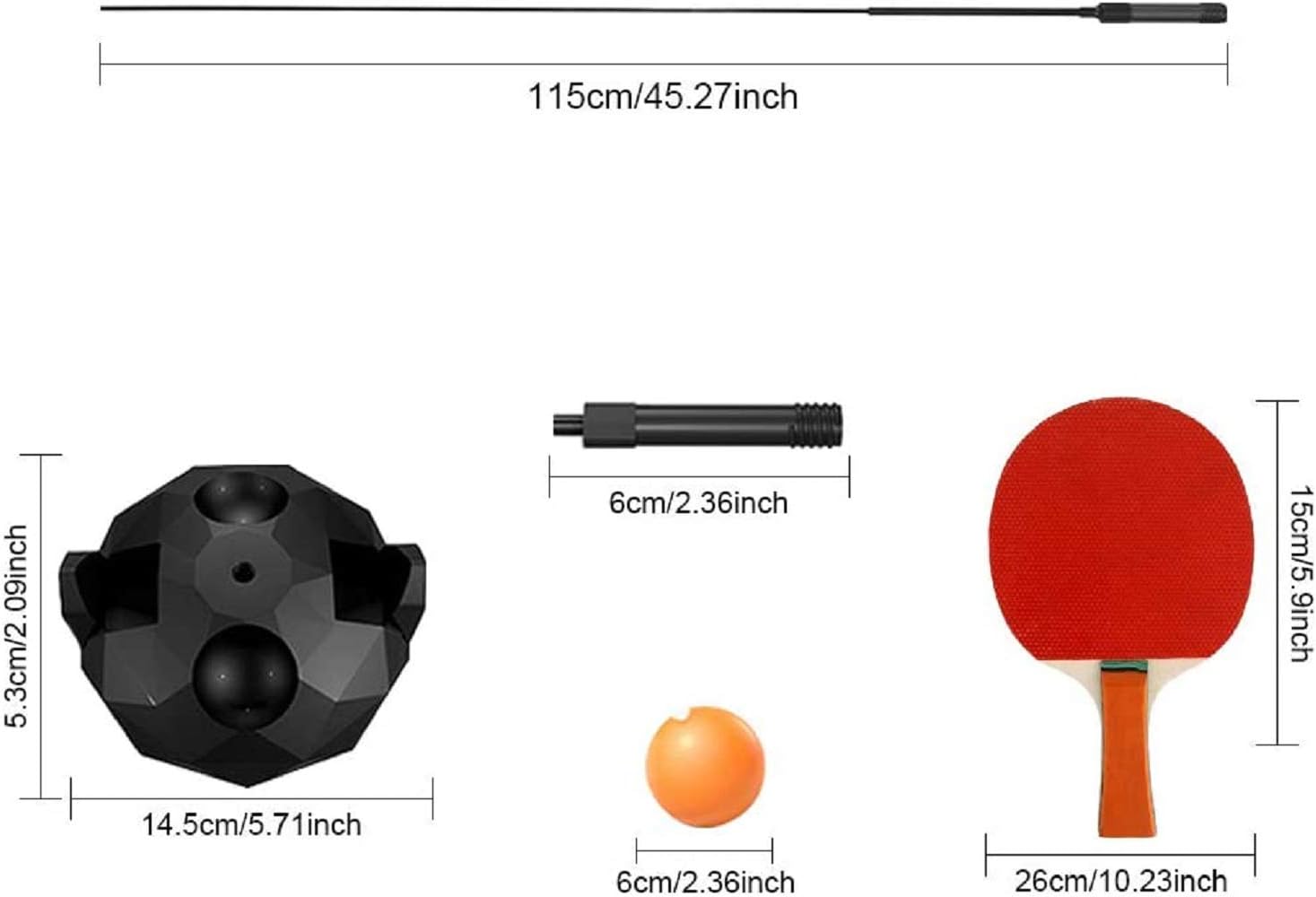 Table Tennis Trainer Intsun Portable Ping Pong Paddles Set Adjustable Height & Rapid Rebound Ping Pong Practice Set Tool with 2 Elastic Soft Shafts, 2 Rackets & 6 Balls Suitable for Adults Kids Age 6+ : Sports & Outdoors