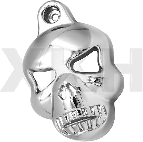 Miniatura 4 de SMT-Cubierta de cuerno de calavera cromada compatible con Harley Big Twins V-Rods Stock Cowbell 1992-2013 [B00RUEPWSE]