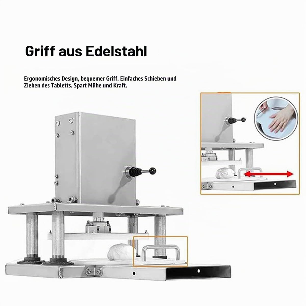 Vollautomatische Teigpresse Elektrisch - Edelstahl Pizza Presse 30cm mit Runder Form, Kommerzielle Ausrollmaschine, Einfache Reinigung Dank, für Pizzerien & Haushaltsproduktion