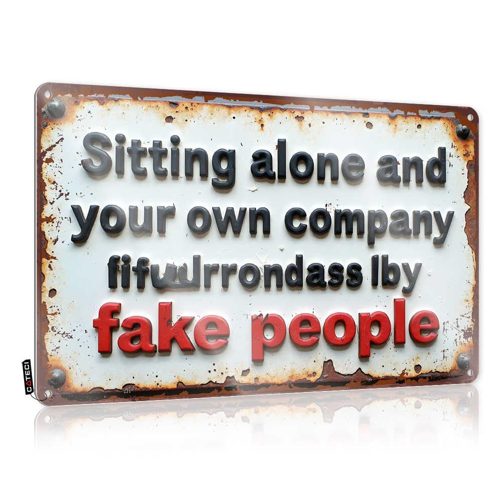 Fzfn Colour Grunge Art, Beer Soft Area Enjoying Solitude: Fake People Or Your Own Company? | Farmhouse Man Cave Decor(30X40cm)