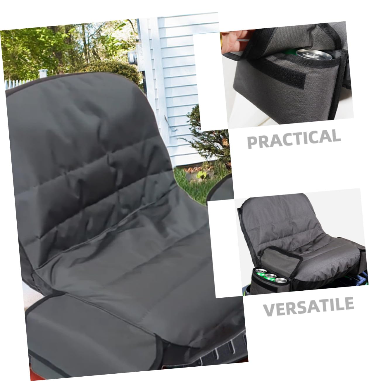 Funda para Asiento de Tractor con Bolsa de Almacenamiento Cubierta Protectora para Cortacésped y Tractor sin Brazos Resistente al Sol y Fácil de Instalar