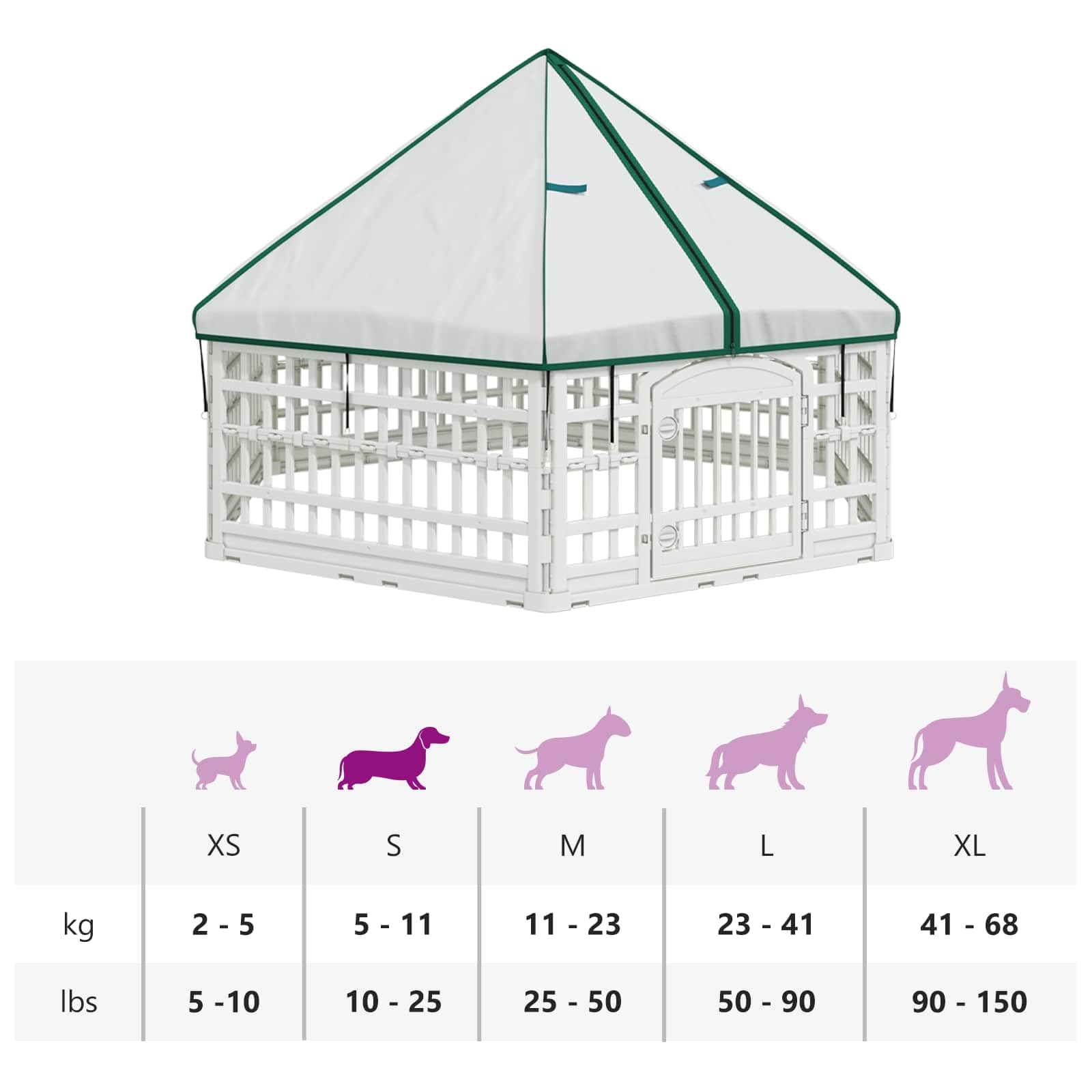 vidaXL 6 pannelli, penna da gioco per cani, 179 x 151 x 114 cm, colore: Bianco