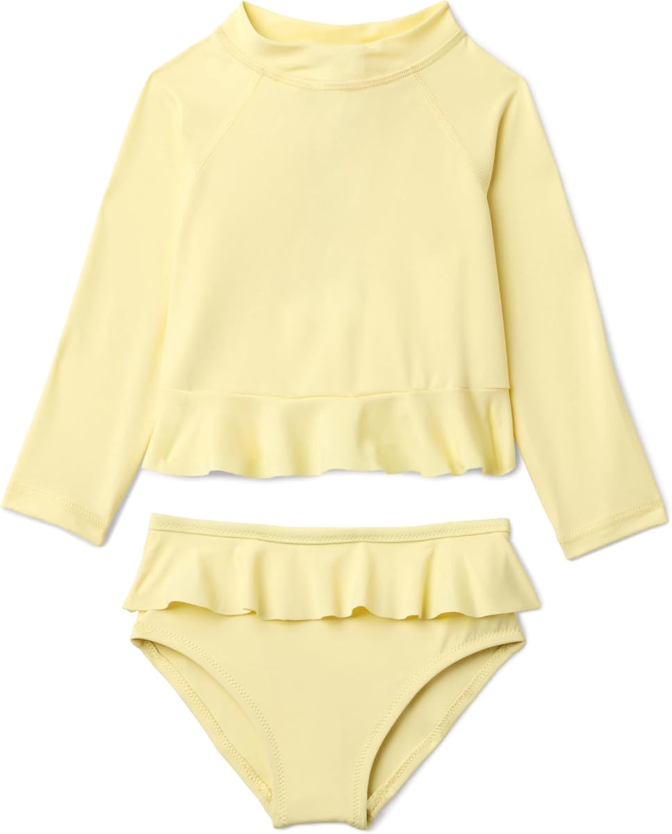 Amazon Essentials Baby Girls' Long-Sleeve Ruffle Rashguard Set