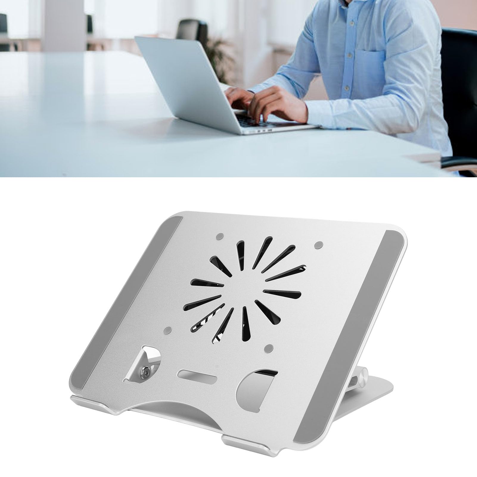 KUIDAMOS Aleación de Aluminio Plegable del Soporte 17in del Refrigerador de la Base del Ordenador Portátil Elevable con la Fan del USB para los Dispositivos del Juego