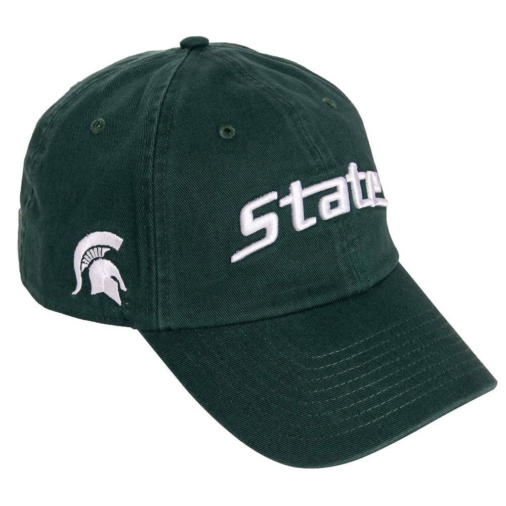 Desert Cactus Michigan State University Baseball Hat Spartans MSU Brimmed Embroirderd Hats Cap Adjustable Cloth Strap Adult (Style E1) Green, Green, One size