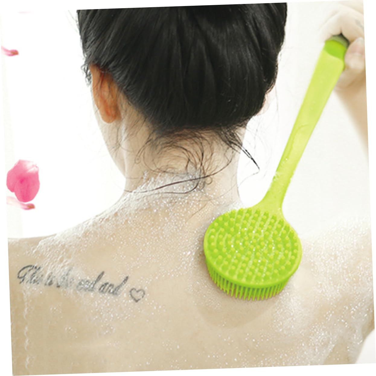 FRCOLOR 2pezzi Spazzola Per Silicone Lungo Spazzola Doccia Esfoliante Per Massaggio Alla Schiena Adatta Tutti Tipi