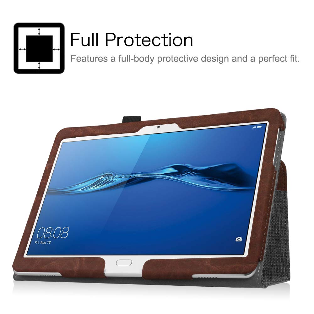 Fintie Hülle Für Huawei MediaPad M3 Lite 10 – Stoff Folio Case Mit Stifthalter, Dunkelgrau