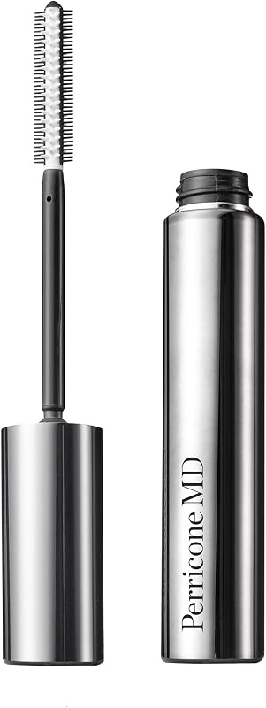Perricone MD No Makeup Mascara - 2-in-1 Lash Treatment - Soft Black | Double-sided brush for volume & length, gel serum with vitamin E & avocado oil, cruelty-free, vegan, makeup mascara