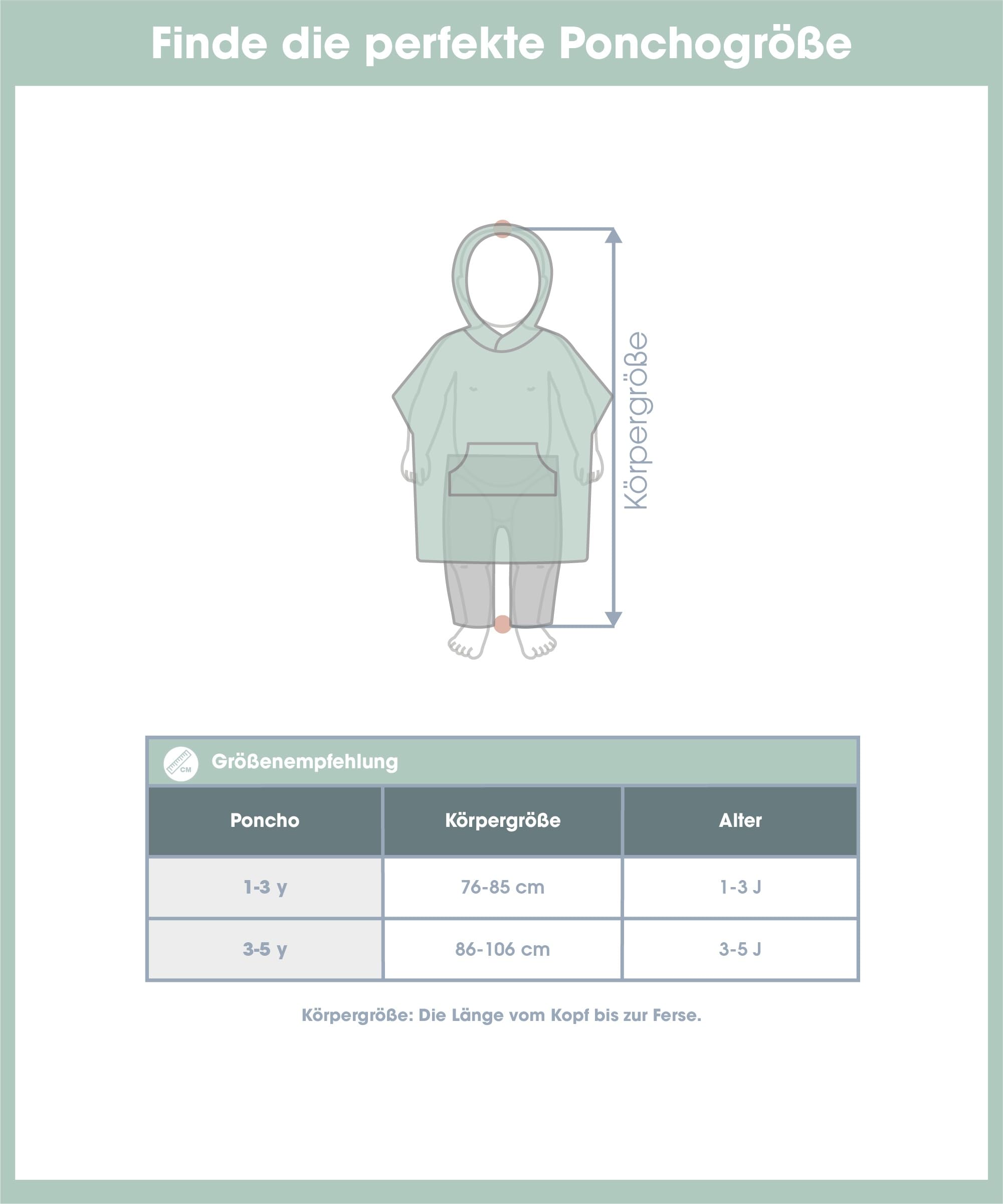 emma & noah UV-Poncho für Kinder, UPF 40+, geprüft nach EN 13758, mit Kapuze, ohne Chemie, aus Bio-Baumwolle & Bambus-Viskose