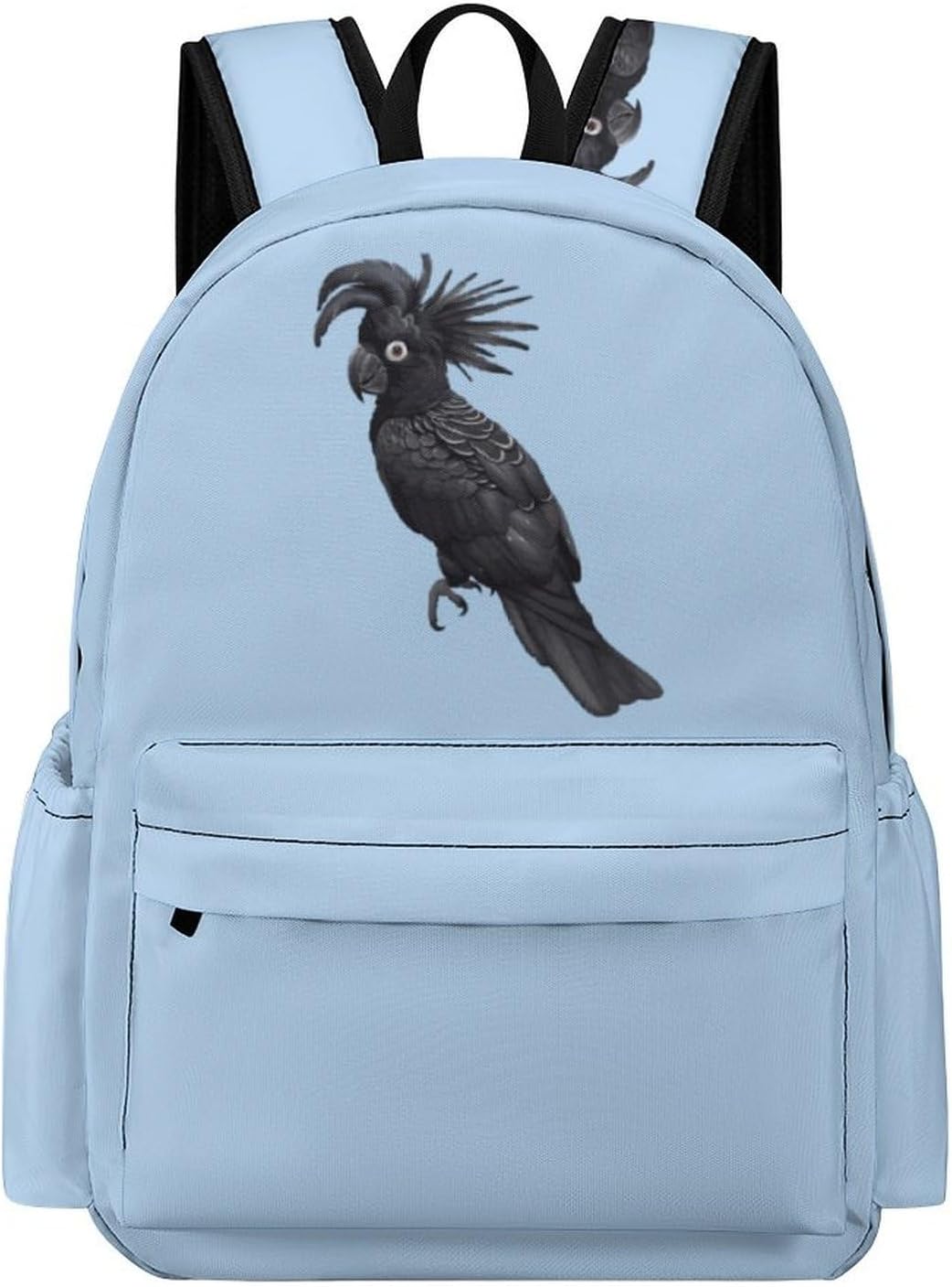 Black Cockatoo Bird Cute Backpack Causal Daypack Travel Laptop Backpack Funny Print for Men Women 12 X 5.9 X 16.5 Inch