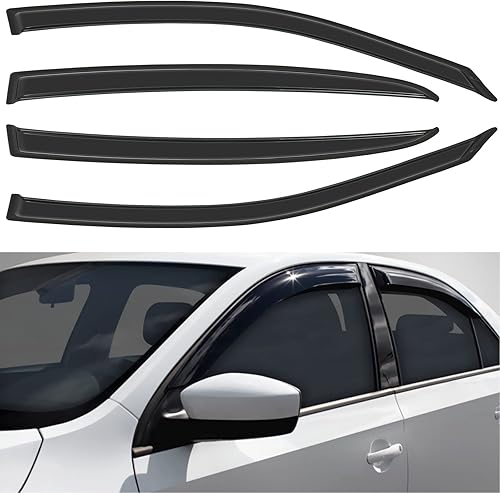 Deflector de ventana lateral, viseras de humo oscuro, protectores de lluvia, juego de 4 piezas para Dodge 2011-2020 para cargador