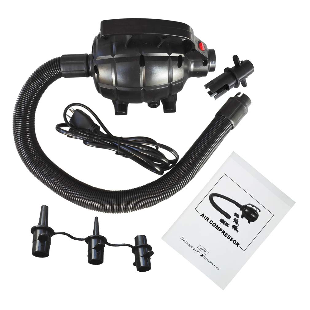 Electric Pump for Inflatables Air Mattress Track Pump Air Bed Raft Boat Quick Electric Air Pump Black (AC Pump(500W))