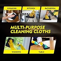 Vista 6 de HOMEXCEL Paquete de 12 paños de limpieza de microfibra, prémium, toallas de 16 x 16 pulgadas, paño de lavado ultraabsorbente, trapos sin pelusas ni