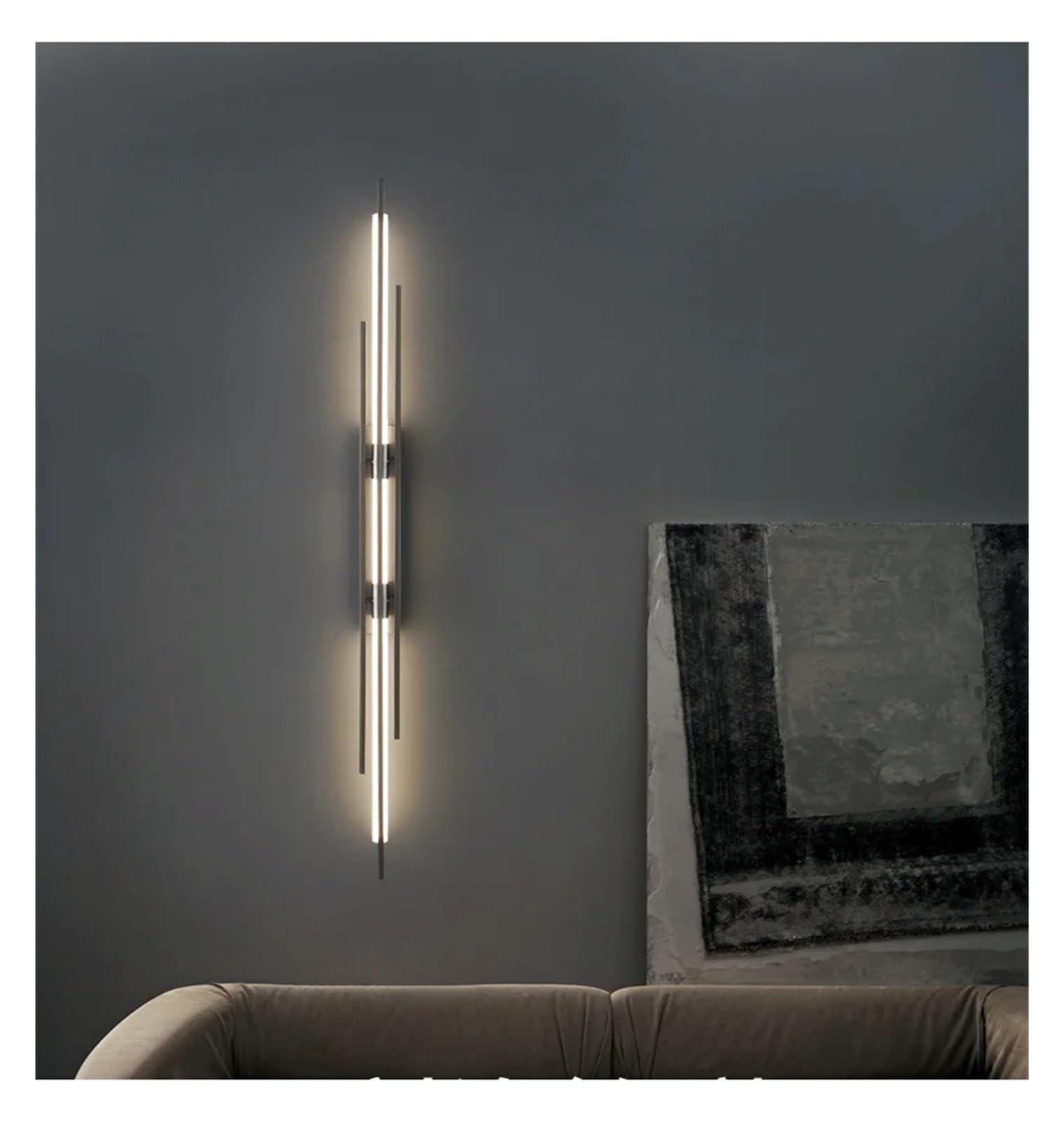 HCZKIUJY Wall lamp, Modern LED Long Wall Lamp Bedroom Bedside Living Room Dining Loft Light Staircase Corridor Sconces(Cool White-40CM black)