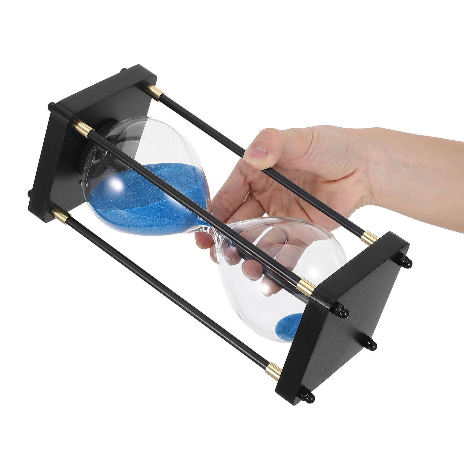 Reloj de Arena de Cristal Azul de 60 Minutos para Oficina y Juegos