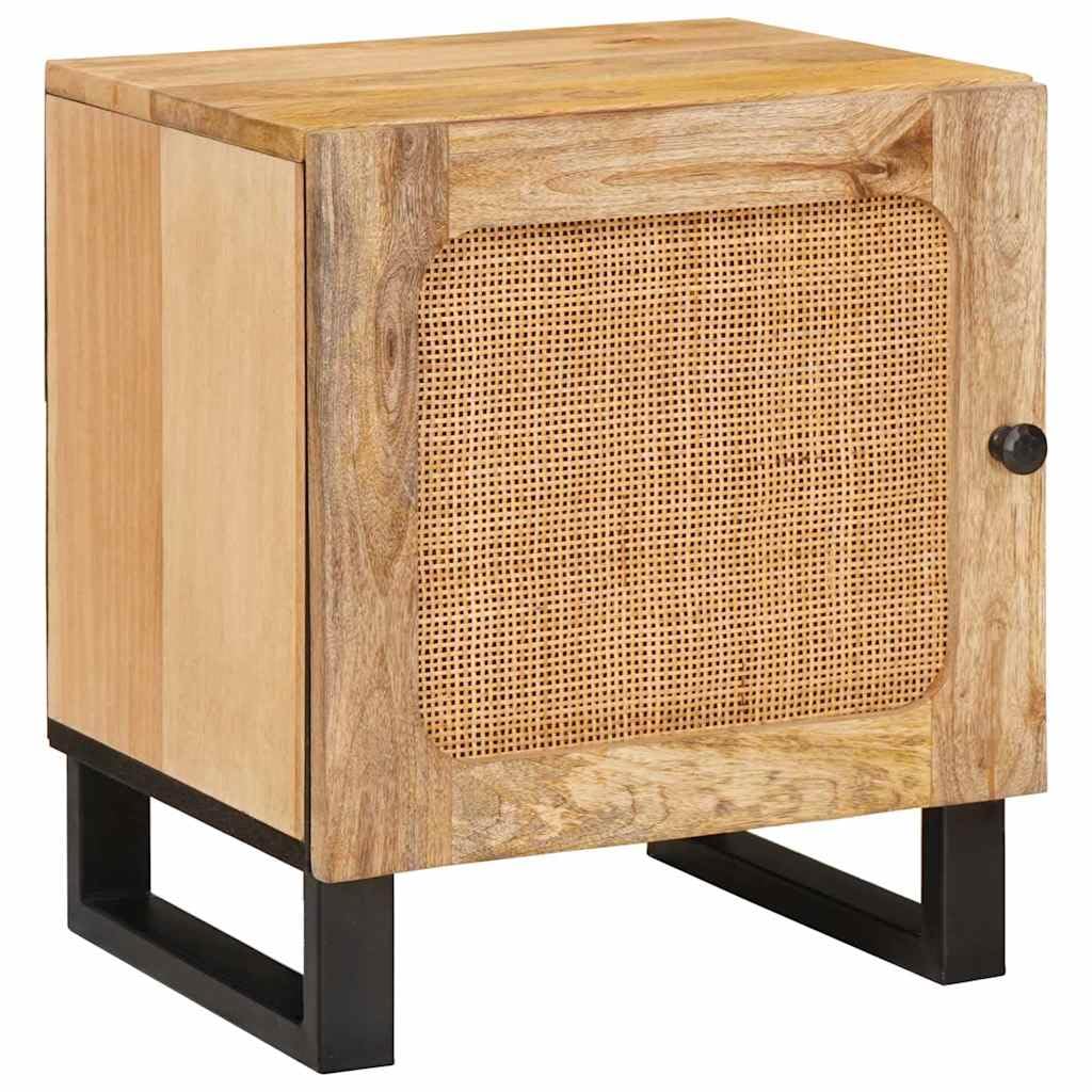 Lot de 2 tables de chevet en bois massif de manguier naturel 40 x