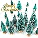 Produktbild SAVITA 35 Stück Mini Weihnachtsbäume, Künstlicher Mini Tannenbaum, Kleiner Weihnachtsbaum mit Holzsockel und Merry Christmas für Weihnachtsdeko, Displays, Bastelbedarf(4 Größe)