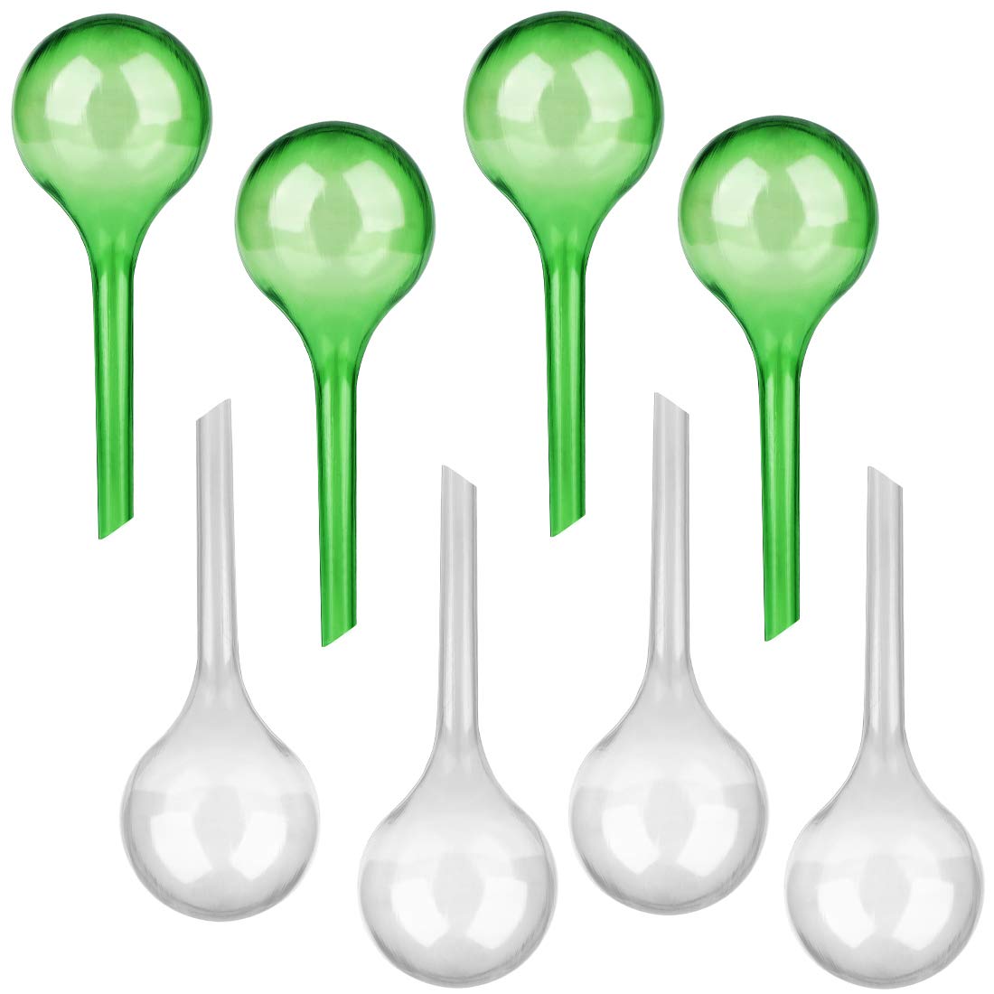 KWODE 8 Pack Plant Watering Bulbs,5cm S Size Automatic Plant Waterers, Self Watering System for Indoor Outdoor Plants Watering Globes (Green & White)
