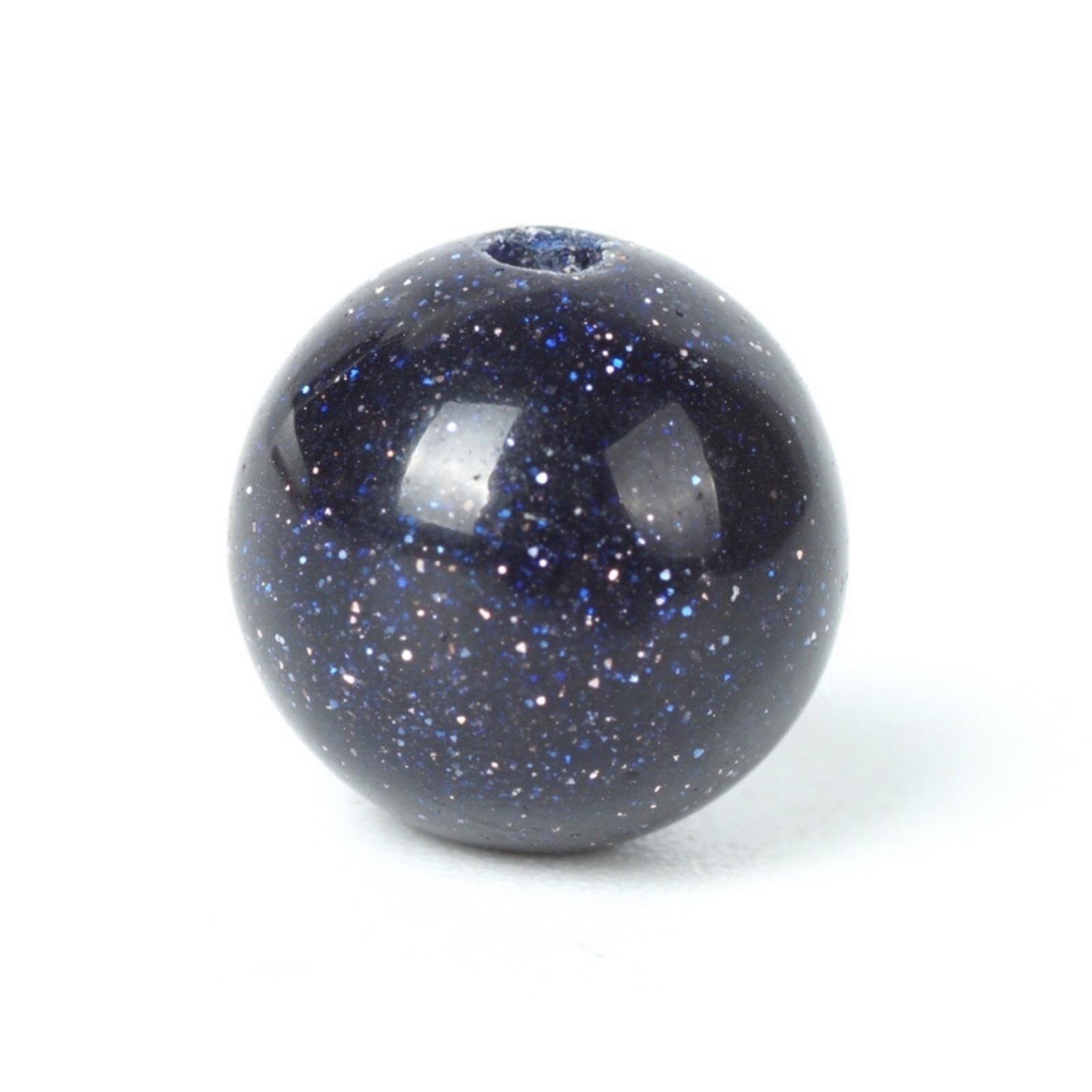 100Pcs Natural Stone Beads 10mm Blue Sand Stone Round Loose Gemstone Energy Healing Beads Hole Size 1mm DIY Smooth Beads for Bracelet Necklace Earrings Jewelry Making — image 1