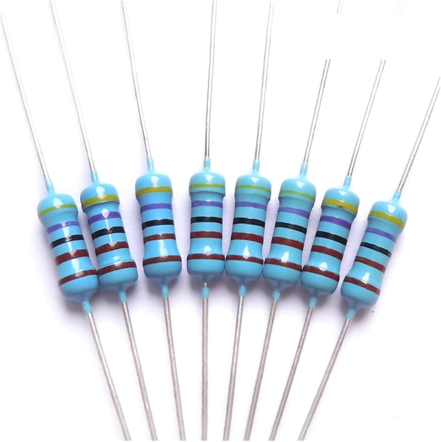 10pcs/Batch 3W Color Ring Metal Film Resistor 1% 1Ω 1.2 1.5 2 2.2 2.4 3 3.3 3.6 3.9 4.7 10 20 22 30 47 51 68 100K 220 330R M ohm (Size : 2R)