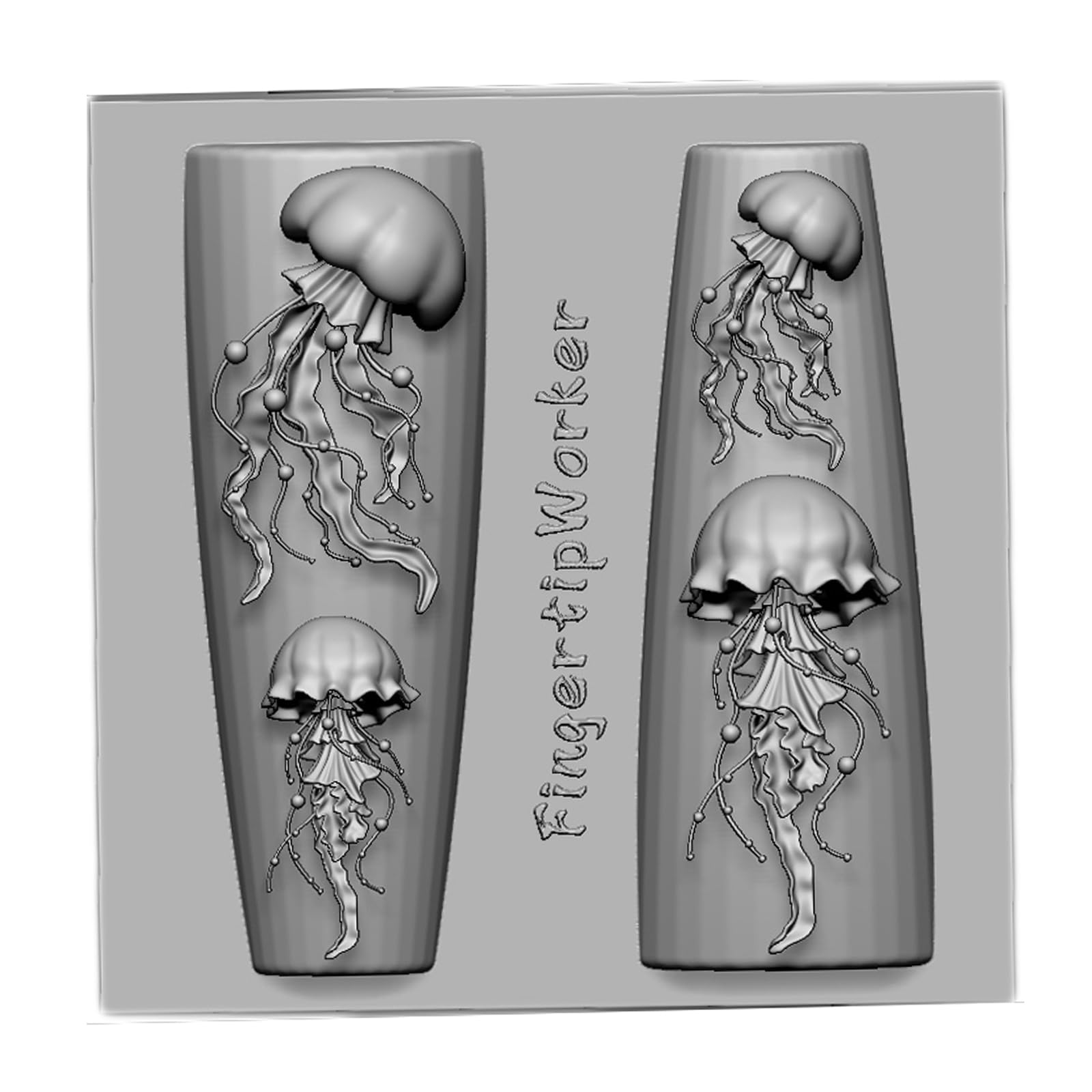Unghie in silicone Modello di arte per decorazioni unghie in rilievo Meduse Accessori per unghie Stampo Pratico Strumento di goffratura per unghie