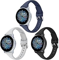 Vista 28 de 3 Pack Slim Sport Bands for Samsung Galaxy Watch Active 2 / Samsung Galaxy Active Watch 40mm 44mm, Soft Liquid Silicone Waterproof Straps for