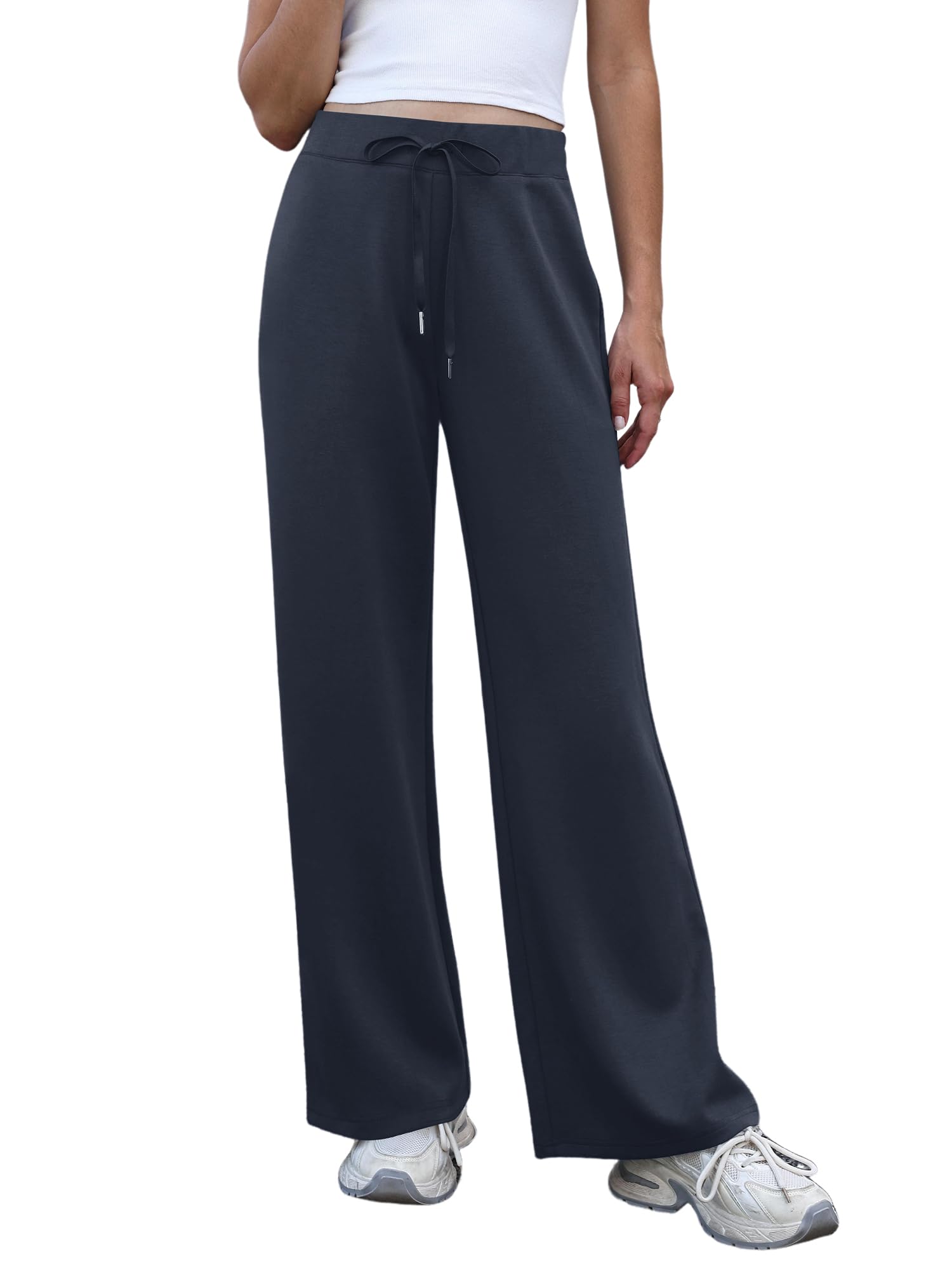 StylSense Jogginghose Damen Weites Bein Sporthose Hohe Taille Stretch Palazzo Hose Yogahose Freizeithose mit Kordelzug