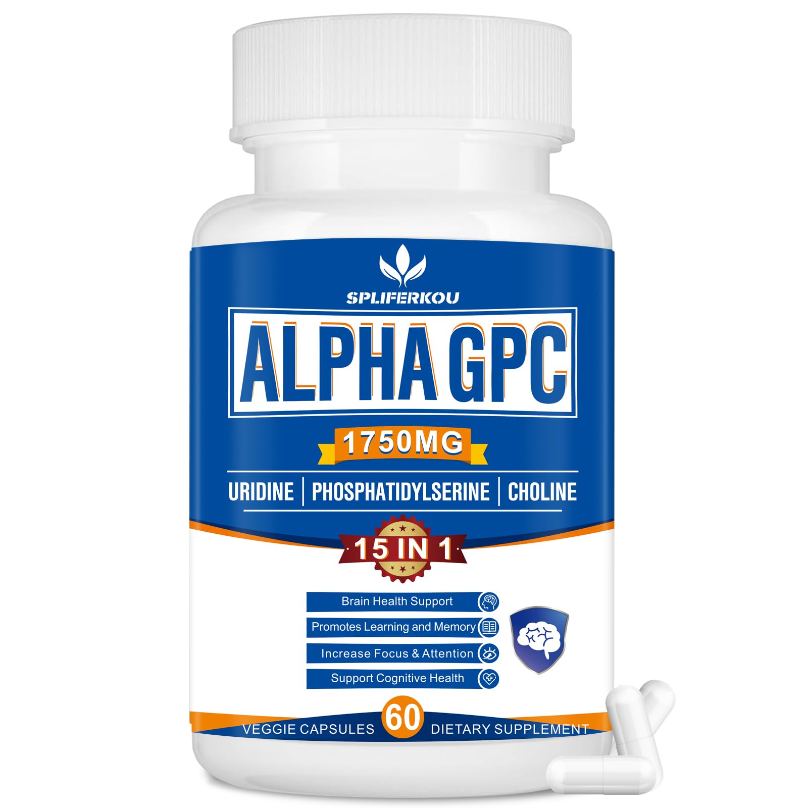 15-in-1 Alpha GPC Supplement, 60 Capsules