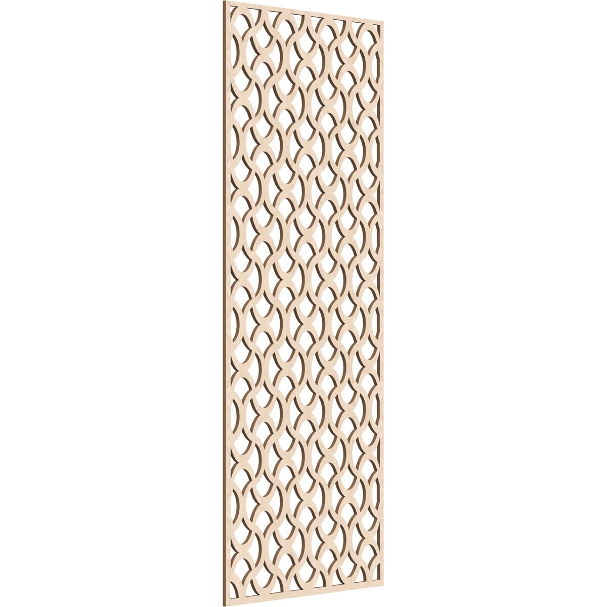 27 3/8"W x 69 3/8"H x 3/8"T Resort Decorative Fretwork Wood Wall Panels, Red Oak