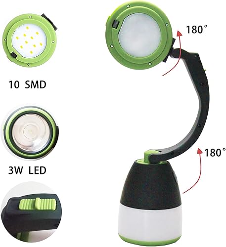 Miniatura 3 de Linterna de camping portátil para tienda de trabajo, atenuación de luz, lámpara de mesa de escritorio recargable, 5 modos, COB al aire libre, IP65,