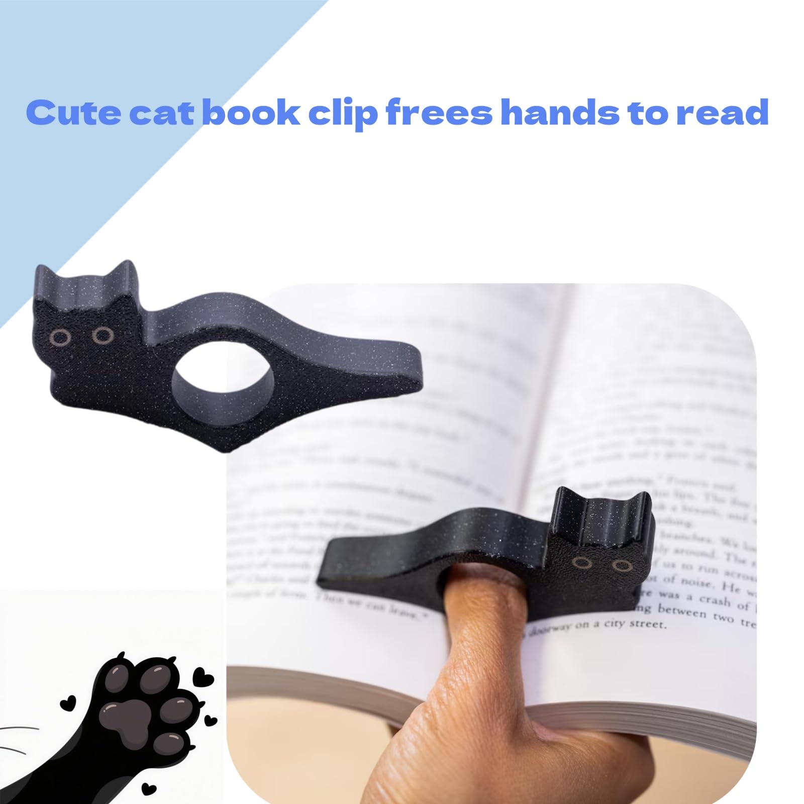 1 Paar Daumenbuchhalter mit Katze, bezauberndes Lesezubehör für Buchliebhaber, Literaturbegeisterte