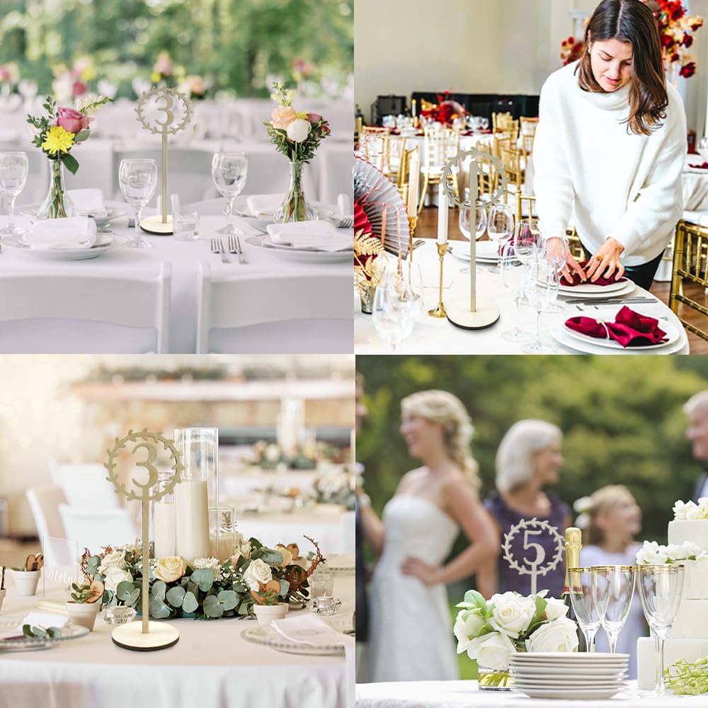 100 Portanumeri Da Tavolo In Legno Di Pino Per Matrimonio - Stile Rustico - Segnaposto E Menu
