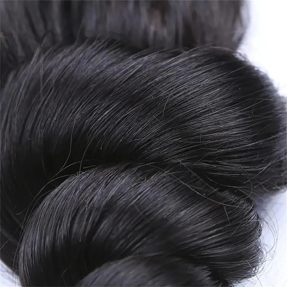 Echthaar Tressen Zum Einnähen Loose Deep Wave Human Hair Bundles Double Weft Extensions 3 Bündel 50g/Per Remy Haar Natural Black Colore for Woman 30 32 34 Zoll