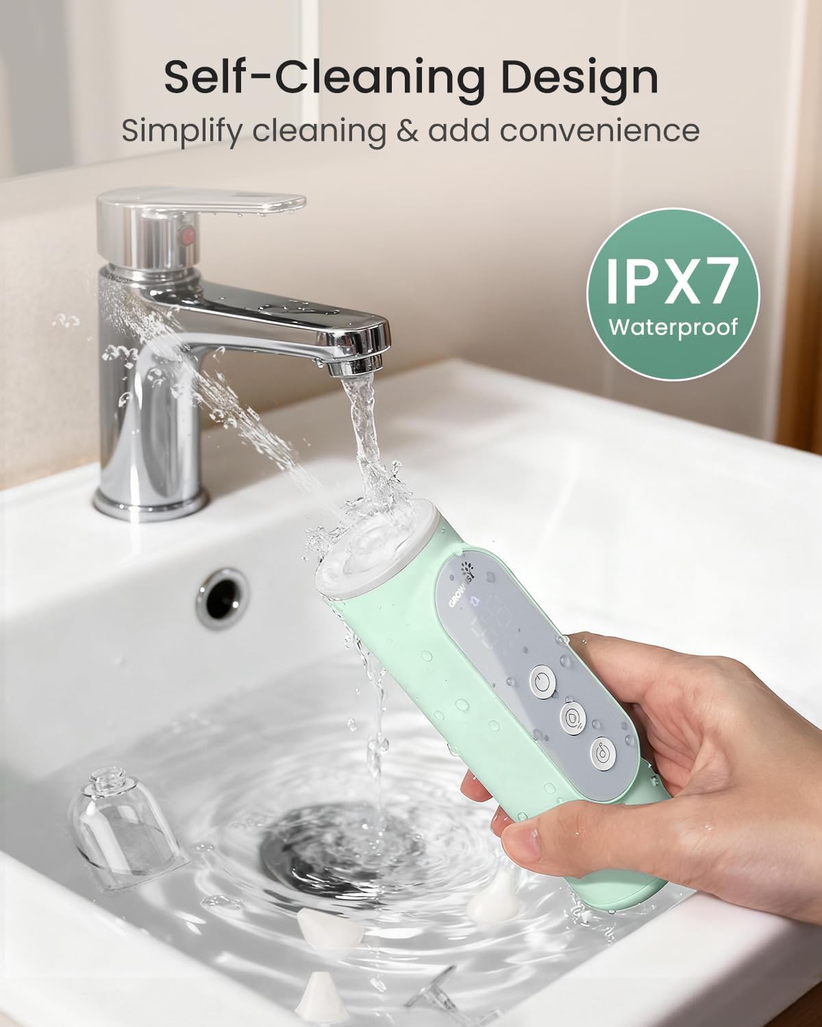 GROWNSY Nasal Aspirator for Baby, Upgraded 5 Suction Levels Baby Nose Sucker, IPX7 Waterproof Electric Nose Suction for Baby, Booger Sucker for Toddlers with Music & Light Functions (Green)